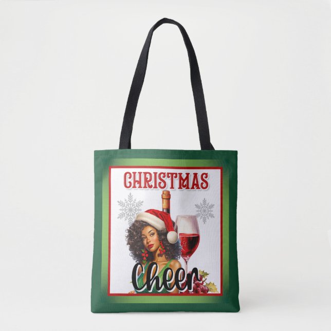 Retro Christmas Cheer Pinup Tote Bag (Front)