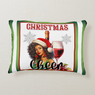 Retro Christmas Cheers Pinup Decorative Cushion