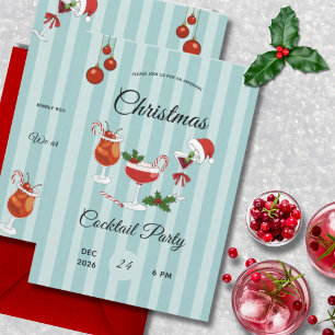 Retro Christmas Cocktail Party Invitation