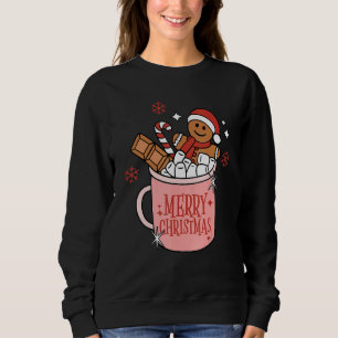 Retro Christmas Coffee Merry Christmas Gingerbread Sweatshirt