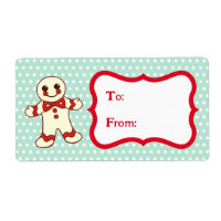 Retro Christmas Cookies Gift Tag Labels