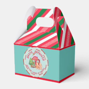 Retro Christmas Cookies Santa Approved Gingerbread Favour Box