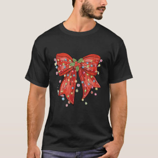 Retro Christmas coquettes Bow Merry Christmas Bows T-Shirt