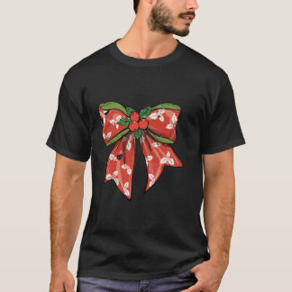 Retro Christmas coquettes Bow Merry Christmas Bows T-Shirt