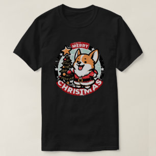 Retro Christmas Corgi Gifts For Dog Lovers T-Shirt