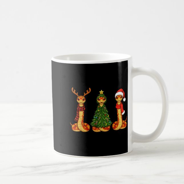 Retro Christmas Corn Snake Santa Reindeer  Coffee Mug (Right)