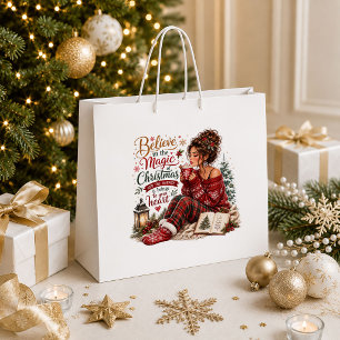 Retro Christmas Cosy Holiday Gift Bag Decoration