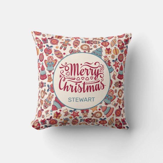 Retro Christmas Cushion (Front)