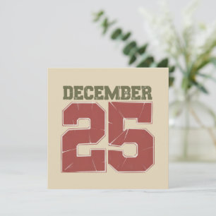 Retro Christmas December 25 Holiday Winter  Card