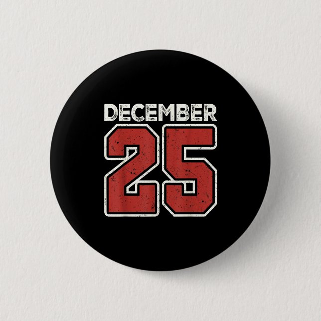Retro Christmas December 25 Xmas Matching For Men  6 Cm Round Badge (Front)