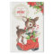 Retro Christmas Deer and Santa Boot Decoupage