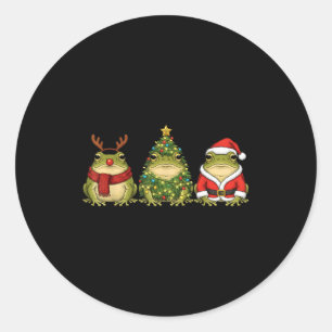 Retro Christmas Desert Rain Frog Santa Reindeer Classic Round Sticker