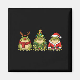 Retro Christmas Desert Rain Frog Santa Reindeer  Magnet
