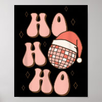 Retro Christmas Disco Ball Groovy Ho Ho Ho Santa H