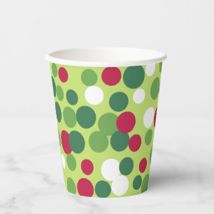 Retro Christmas Dots Coffee Party  Drink  Paper Cups