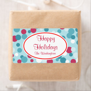 Retro Christmas Dots Labels