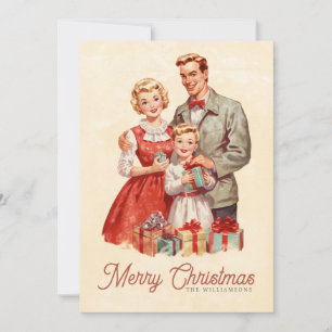 Retro Christmas Family Holiday Card