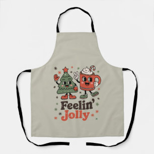 Retro Christmas Feeling Jolly Vintage Holiday Apron