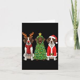 Retro Christmas German Shorthaired Inter Santa Rei Card