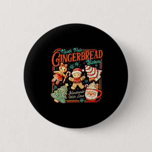 Retro Christmas Gingerbread Bakery North Le Cookie 6 Cm Round Badge