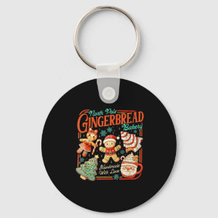 Retro Christmas Gingerbread Bakery North Le Cookie Key Ring