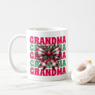 Retro Christmas Grandma Coquette Bow Coffee Mug