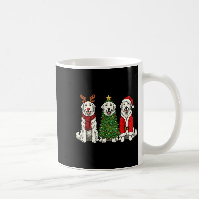 Retro Christmas Great Pyrenees Santa Reindeer Dog  Coffee Mug (Right)
