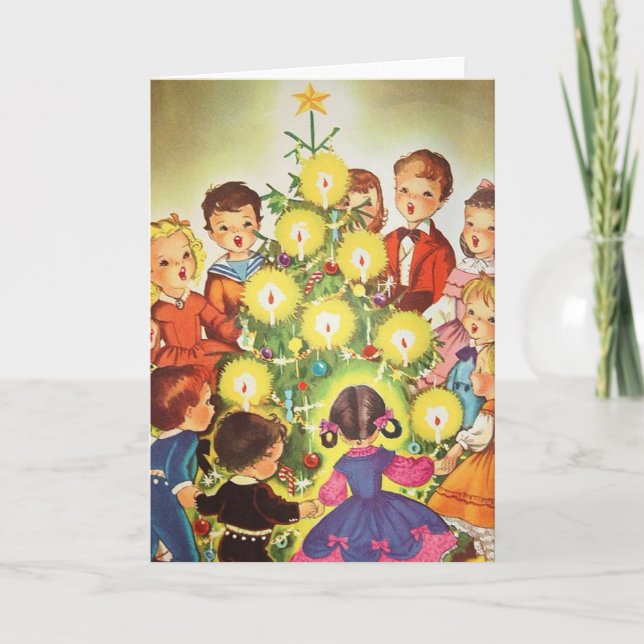 Retro Christmas Greeting Card (Front)