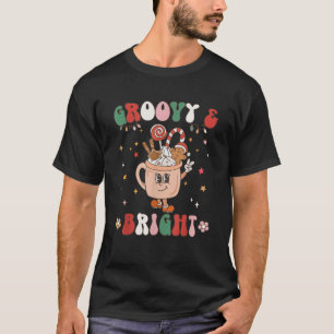 Retro Christmas Groovy Bright Hot Cocoa Hot Chocol T-Shirt