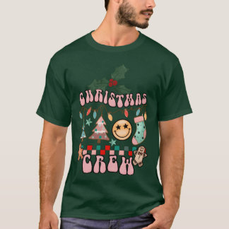Retro Christmas Groovy Christmas Crew boy T-Shirt