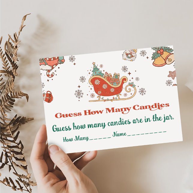 Retro Christmas Guess How Many Candies Enclosure Card (Creator Uploaded)