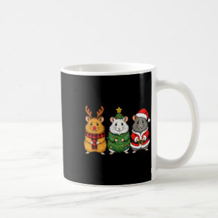 Retro Christmas Hamster Santa Reindeer Coffee Mug