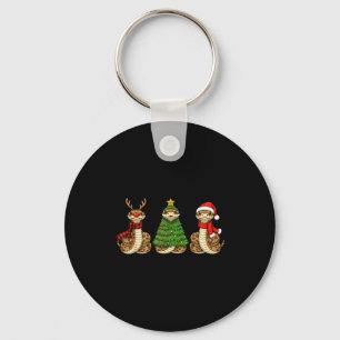 Retro Christmas Hognose Snake Santa Reindeer Key Ring