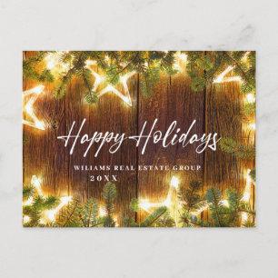 Retro Christmas Holiday Corporate Greeting Postcard