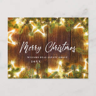 Retro Christmas Holiday Corporate Greeting Postcard