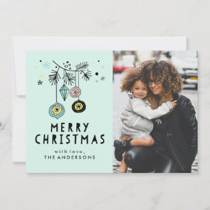 Retro Christmas Holiday Photo Card
