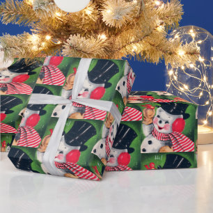 Retro Christmas Holiday snowman party wrap Wrapping Paper