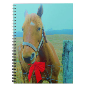 retro Christmas Horse Notebook