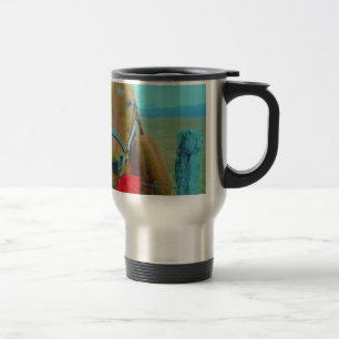 retro Christmas Horse Travel Mug