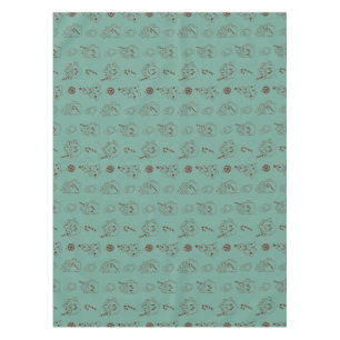 Retro Christmas Hot Cocoa Holiday Kawaii Pattern Tablecloth