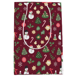 Retro Christmas Icons Medium Gift Bag