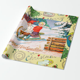 RETRO CHRISTMAS ILLUSTRATION IWrapping Paper