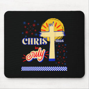 Retro Christmas In July Christian Jesus God Summer Mouse Pad