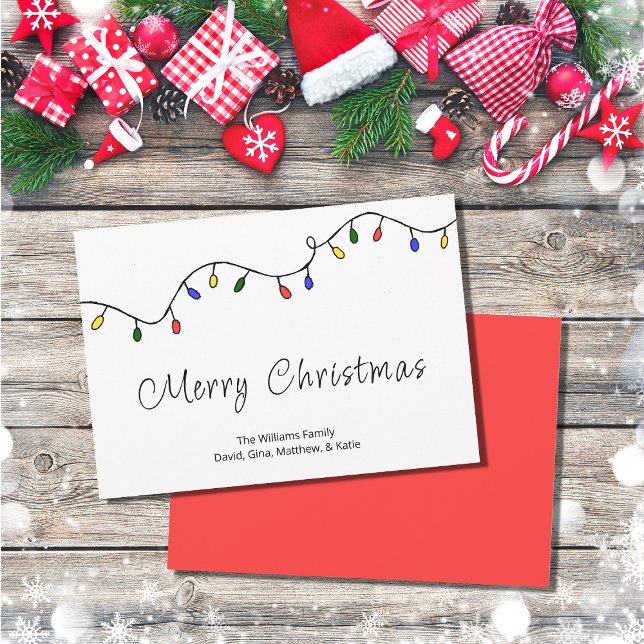 Retro Christmas Lights Festive    Holiday Card (Creator Uploaded)