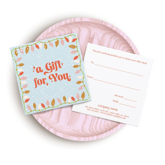 Retro  Christmas Lights Gift Certificate (Creator Uploaded)