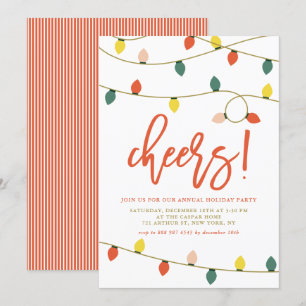Retro Christmas Lights Holiday Party Invitation
