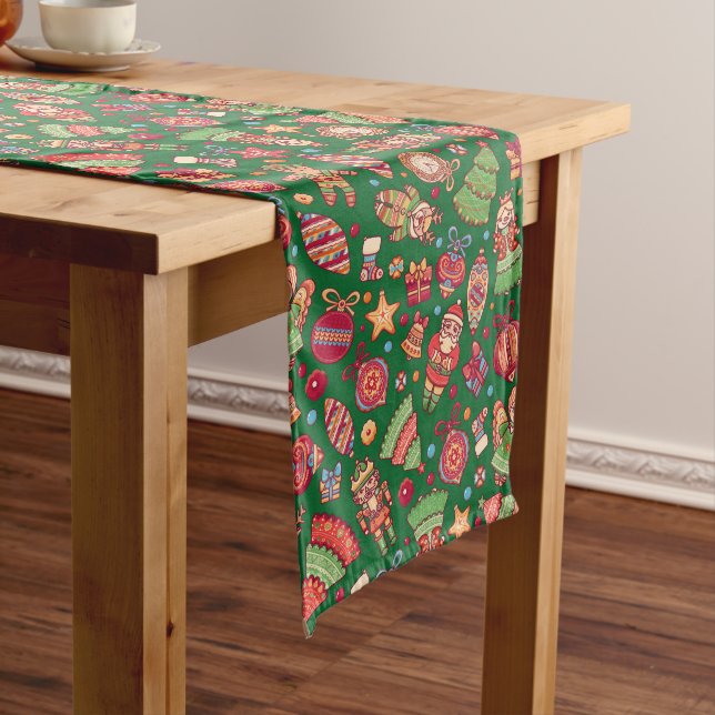 Retro Christmas  Long Table Runner (In Situ)