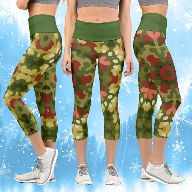 Retro Christmas Mandala Capri Leggings (Creator Uploaded)