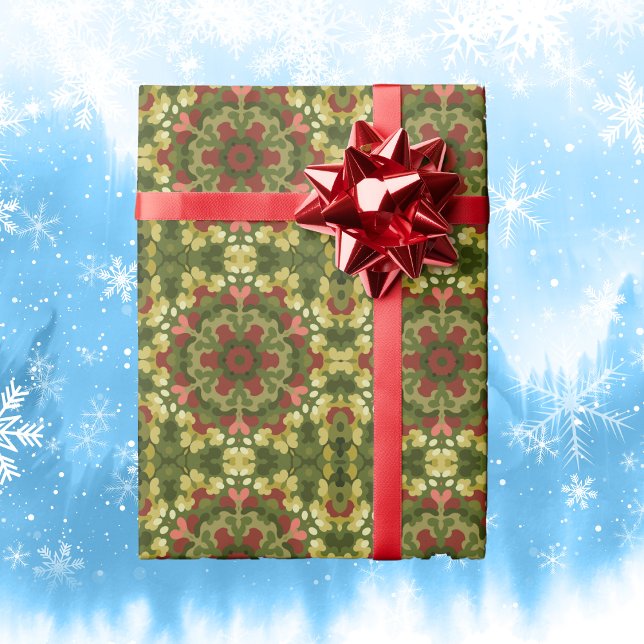 Retro Christmas Mandala Wrapping Paper (Creator Uploaded)