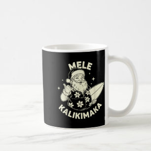 Retro Christmas Mele Kalikimaka Santa Shaka Hawaii Coffee Mug